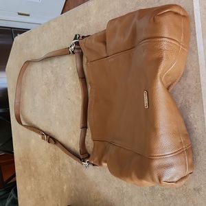 Brown leather coach bag